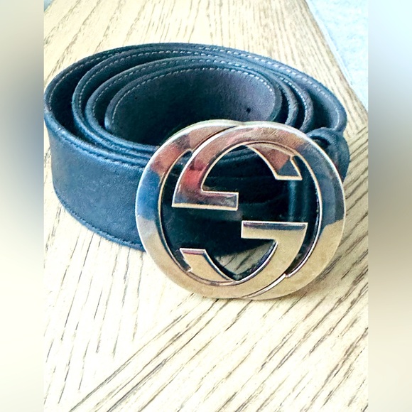 Authentic Gucci  BELT WITH INTERLOCKING G BUCKLE 114984-1766-95-38 - Picture 1 of 8